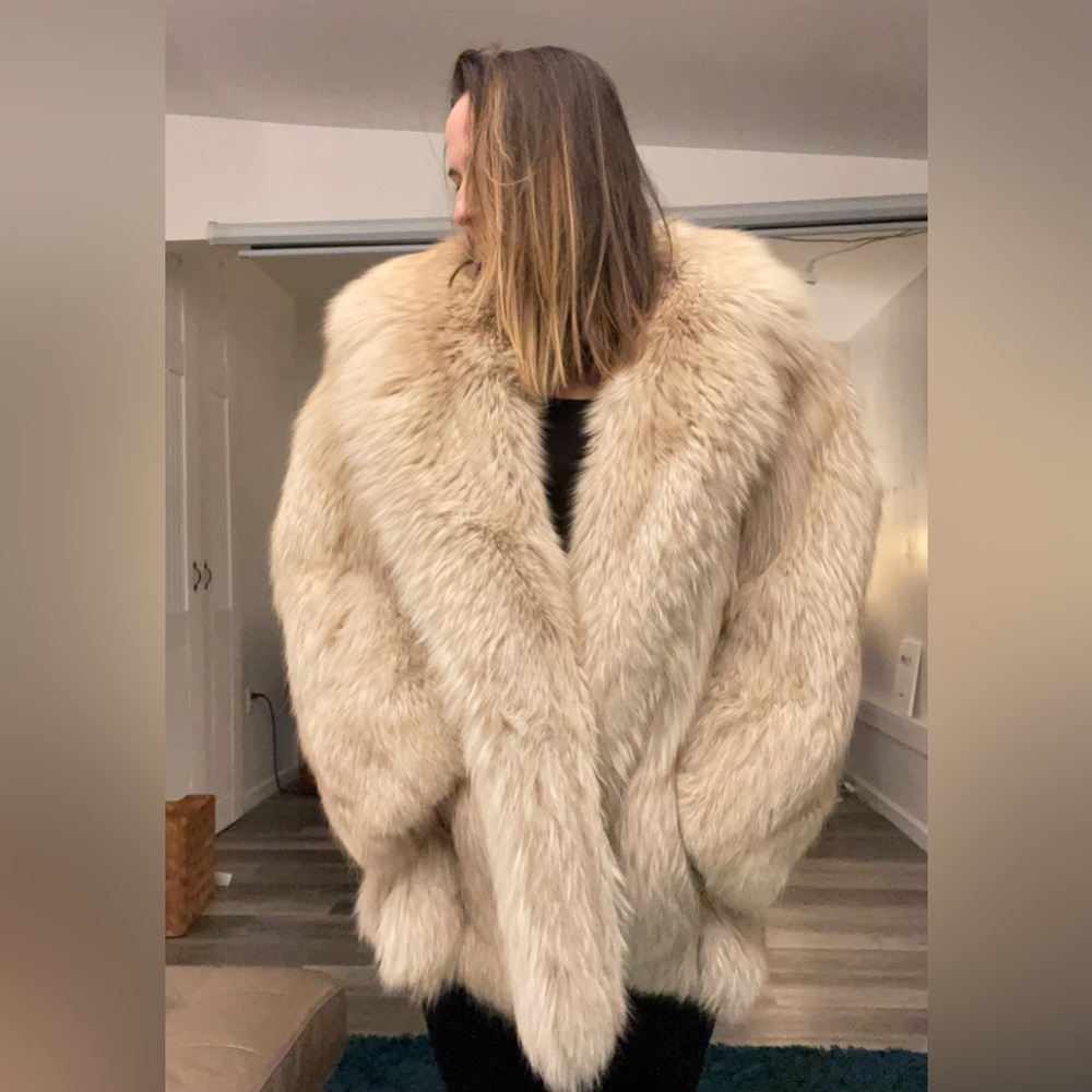 Blonde vintage fox fur coat - Picture 11 of 17